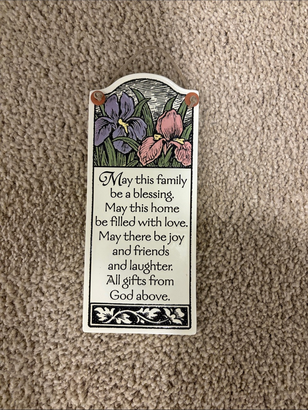 Floral Blessing Wall Plaque